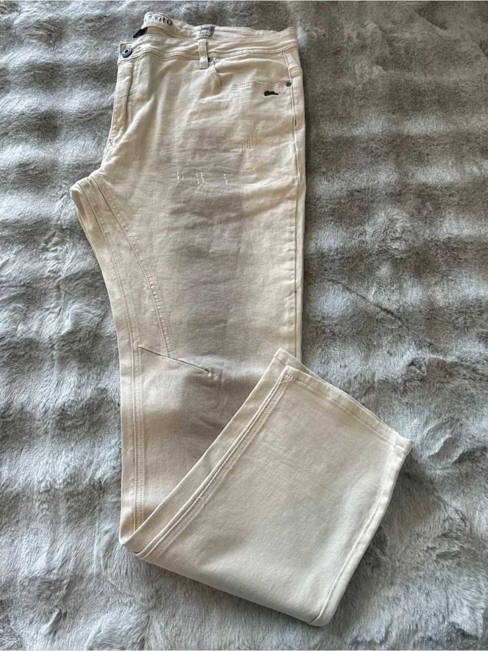 A.Tiziano Men’s Tan/Gray Straight Leg Jeans Size 44x35-0439